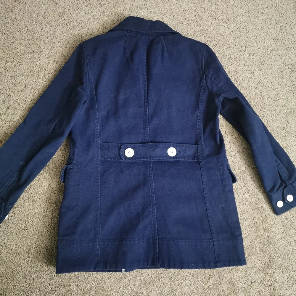 Women's‎ J.Crew Peacoat in Heavyweight Cotton | Color: Blue | Size: 4 - Picture 4 of 14